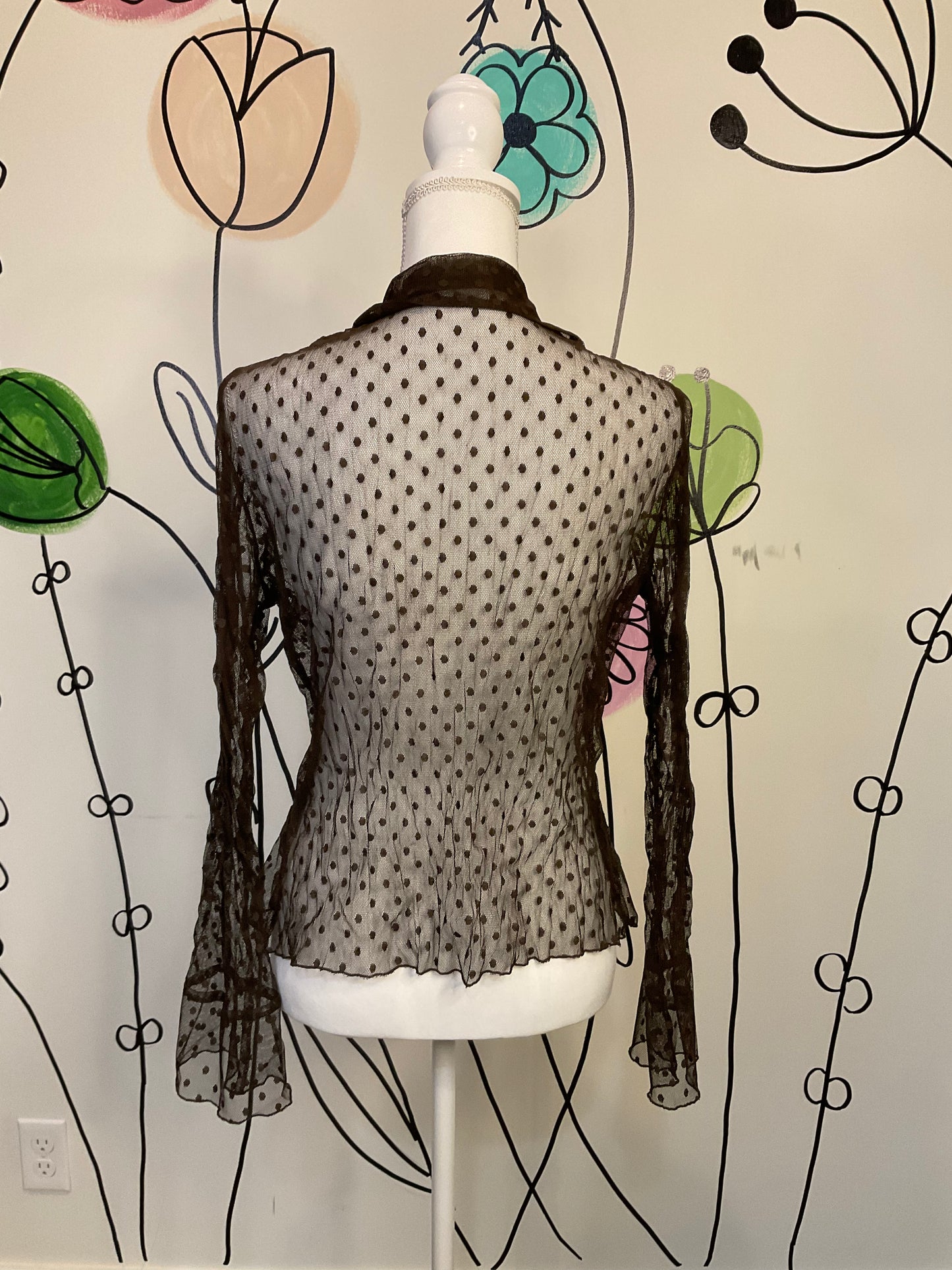 Sheer brown button up