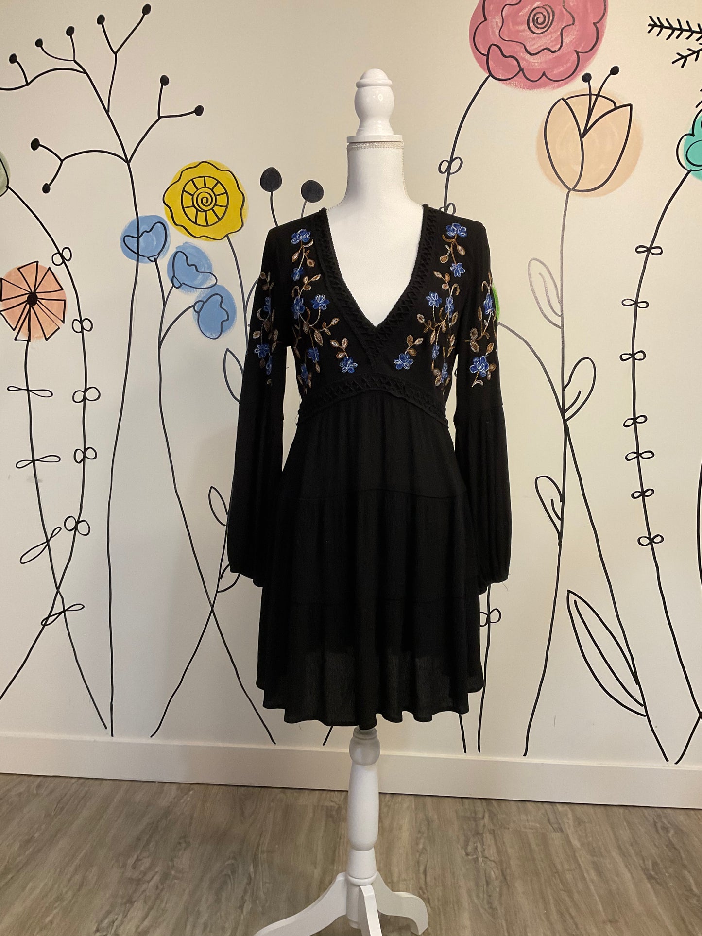 Black boho dress